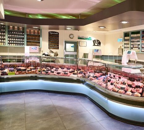 Photograph of a modern butchers counter